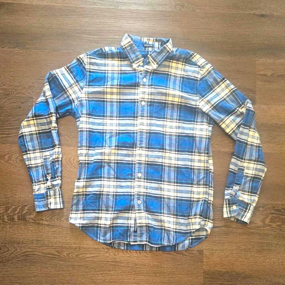 American Eagle "Seriously Soft" Blue Plaid Flannel Shirt - Size M